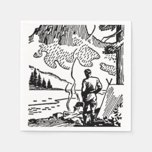 Serviette En Papier Papier de camping rétro Napkin