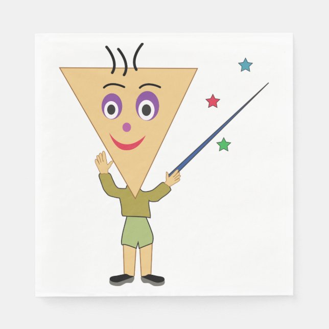 Serviette En Papier Papier de caractère triangle tête (Devant)