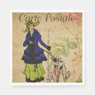 Serviette En Papier Papier de carte postale français Napkin