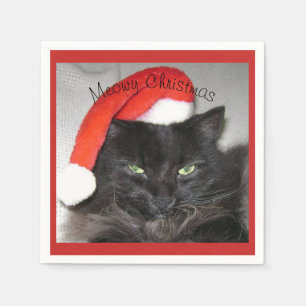 Serviette En Papier Papier de chat de Noël Napkin