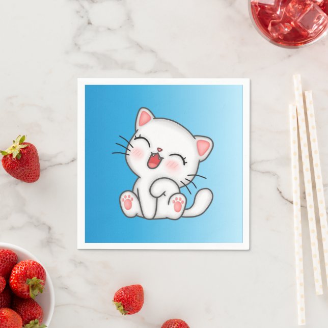 Serviette En Papier Papier de chat Napkin (En situation)
