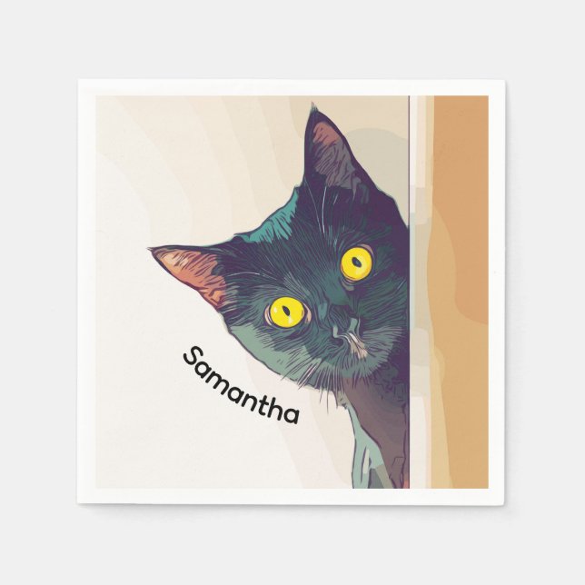 Serviette En Papier Papier de conception de chat de Pékin (Devant)