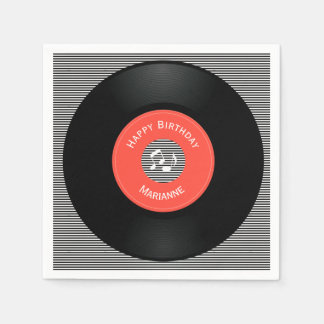 Serviette En Papier Papier de conception Vinyl Records