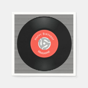 Serviette En Papier Papier de conception Vinyl Records