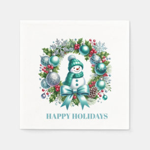 Serviette En Papier Papier de couronne de neige de vacances