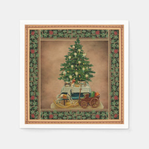 Serviette En Papier Papier de découpage Vintage Arbre de Noël
