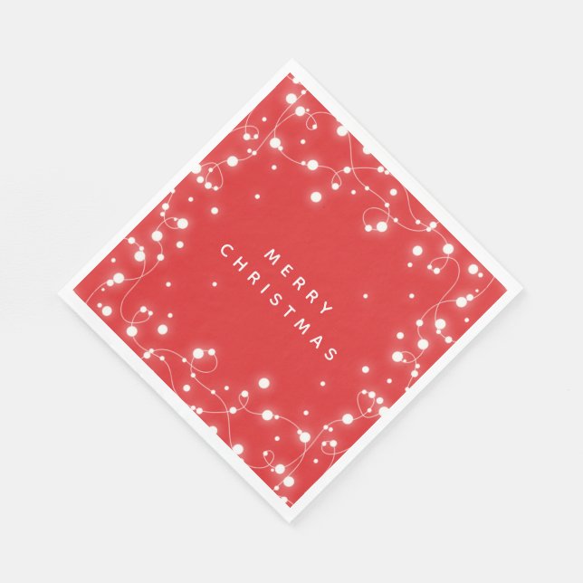 Serviette En Papier Papier de fête de Noël rouge étincelant (Coin)