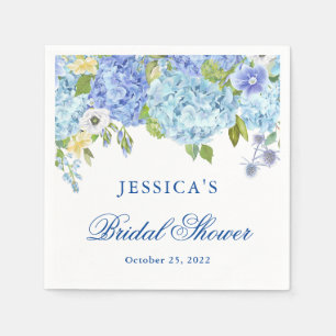 Serviette En Papier Papier de Fête des mariées bleu Hydrangea Floral G