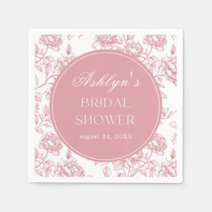 Serviette En Papier Papier de Fête des mariées Chinoiserie rose blanc 