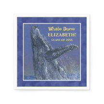 Papier de fin d'études de baleine amusante Napkin