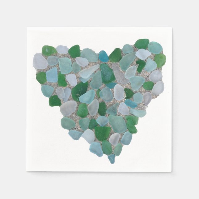 Serviette En Papier Papier de fond en verre de mer (Devant)
