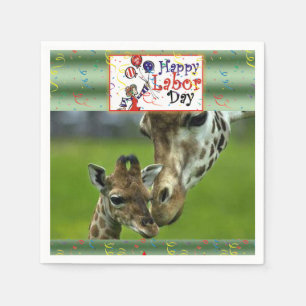 Serviette En Papier Papier de jour du travail serviettes Giraffe