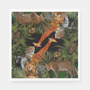 Serviette En Papier Papier de la faune africaine Napkin