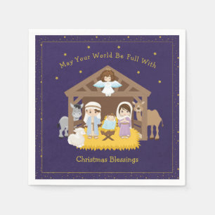 Serviette En Papier Papier de la Nativité Brunette Napkin