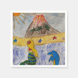 Serviette En Papier Papier de l'île Mermaid Napkin