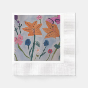Serviette En Papier Papier de Lys orange Napkin
