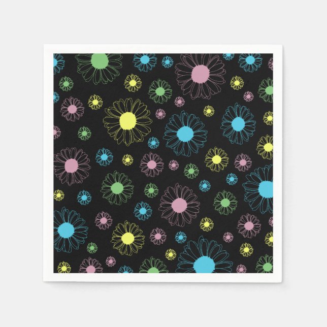 Serviette En Papier Papier de marguerite coloré Napkin (Devant)