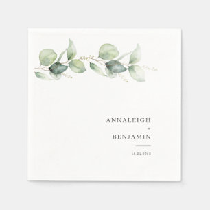 Serviette En Papier Papier de Mariage Botanique Eucalyptus Succulent