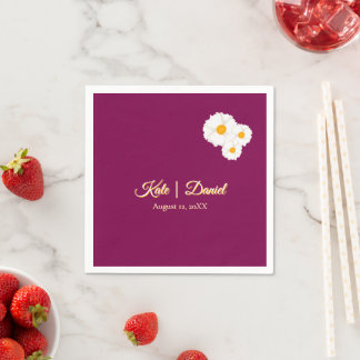 Serviette En Papier Papier de mariage floral Cranberry