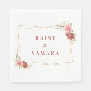 Serviette En Papier Papier de mariage Gold Élégant