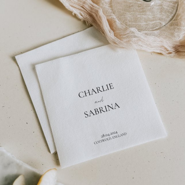 Serviette En Papier Papier de mariage simple et élégant (Créateur téléchargé)