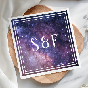 Serviette En Papier Papier de mariage univers galaxie espace extra-atm
