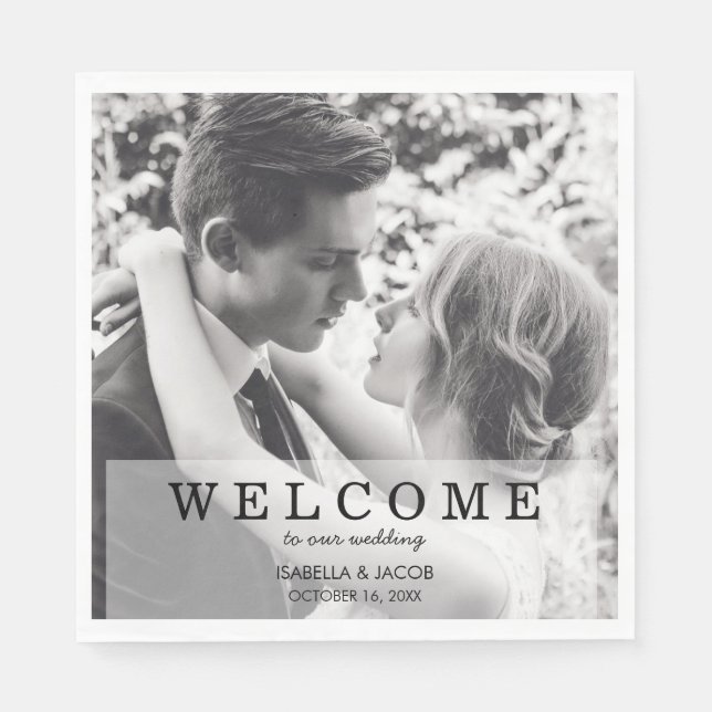 Serviette En Papier Papier de mariée photo personnalisée Napkin (Devant)