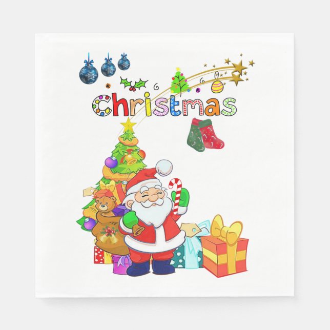 Serviette En Papier Papier de Noël (Devant)