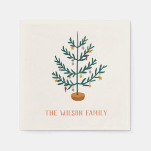 Serviette En Papier Papier de Noël Arbre de joie Napkin