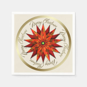 Serviette En Papier Papier de Noël Art Déco Poinsettia