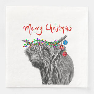 Serviette En Papier Papier de Noël de la vache Highland
