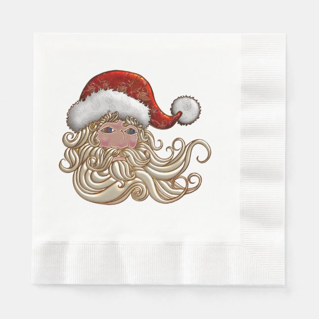Serviette En Papier Papier de Noël du Père Noël (Devant)