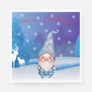 Serviette En Papier Papier de Noël Gnome Napkin