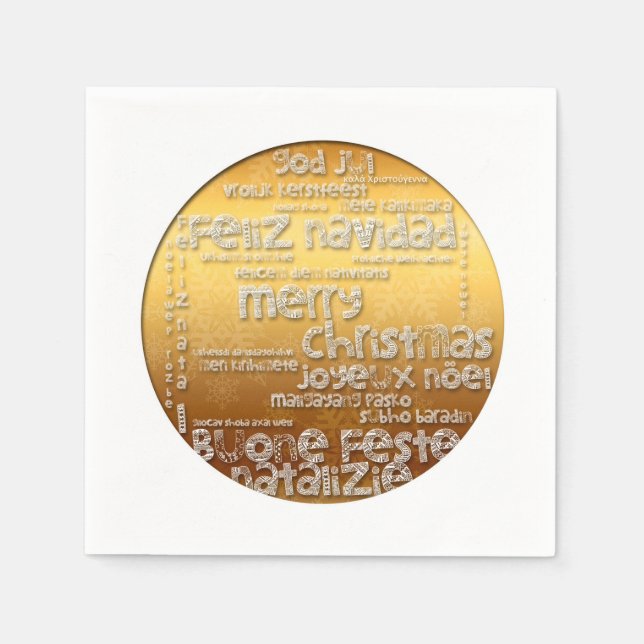 Serviette En Papier Papier de Noël international Navidad Noel Napkin (Devant)