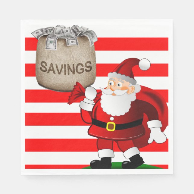 Serviette En Papier Papier de Noël, Joyeux Noël, Père Noël (Devant)