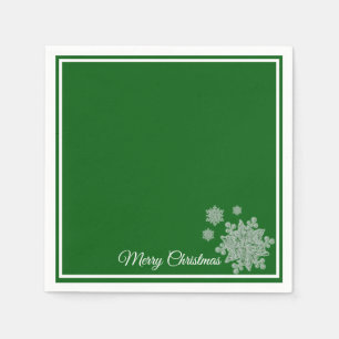 Serviette En Papier Papier de Noël Napkins Flèches de neige vertes