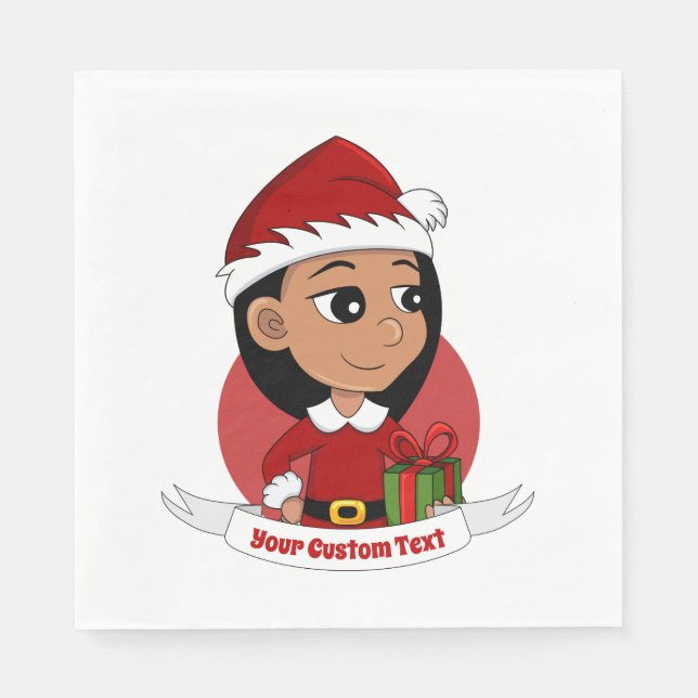Serviette En Papier Papier de Noël personnalisé (Devant)