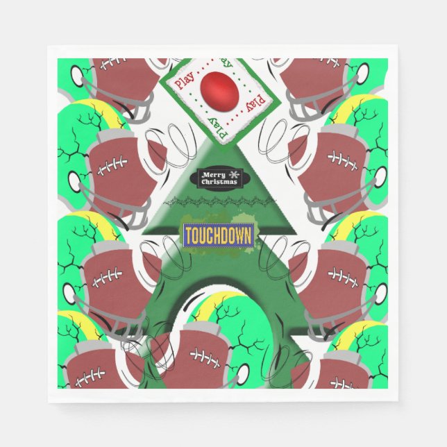 Serviette En Papier Papier de Noël serviettes, Football Sports (Devant)