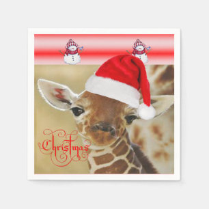 Serviette En Papier Papier de Noël serviettes Giraffe