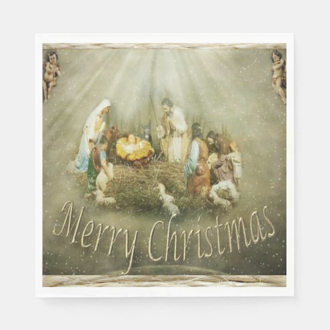 Serviette En Papier Papier de Noël serviettes, Jésus Christ (Devant)