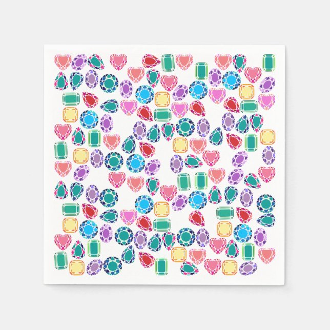 Serviette En Papier Papier de pierres précieuses colorées (Devant)