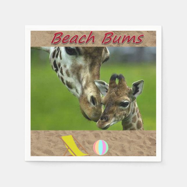 Serviette En Papier Papier de plage serviettes Giraffe (Devant)