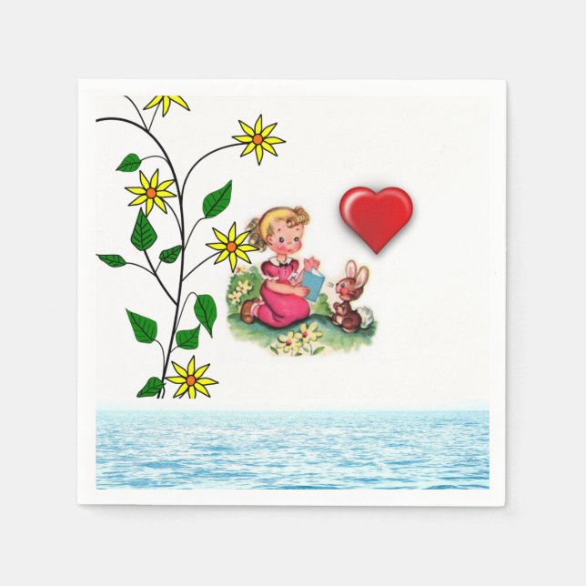 Serviette En Papier Papier de Saint Valentin serviettes (Devant)