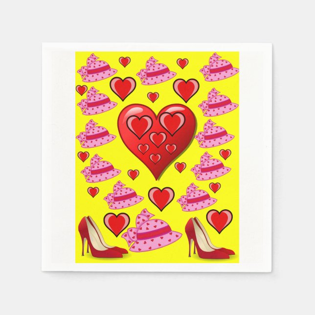 Serviette En Papier Papier de Saint Valentin serviettes (Devant)