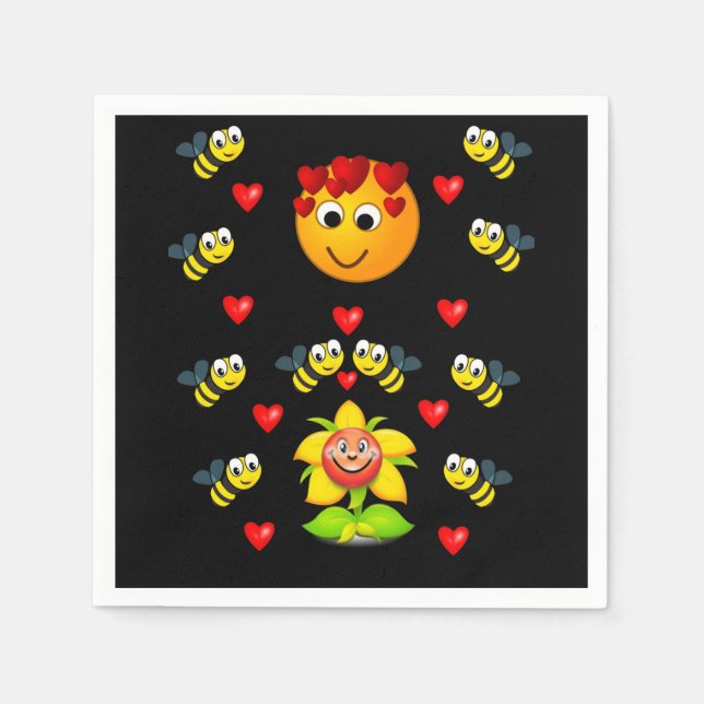 Serviette En Papier Papier de Saint Valentin serviettes (Devant)