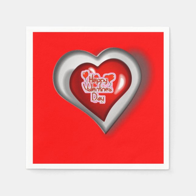 Serviette En Papier Papier de Saint Valentin serviettes (Devant)