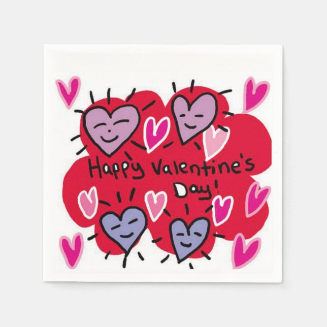 Serviette En Papier Papier de Saint Valentin serviettes (Devant)