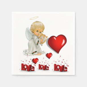 Serviette En Papier Papier de Saint Valentin serviettes, Ange