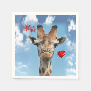 Serviette En Papier Papier de Saint Valentin serviettes Giraffe