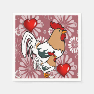 Serviette En Papier Papier de Saint Valentin serviettes, poulet